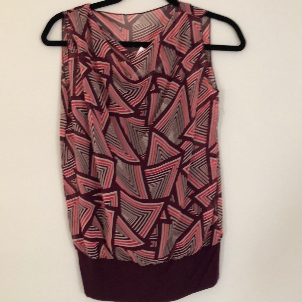 Banana Republic sheer sleeveless top with tank top